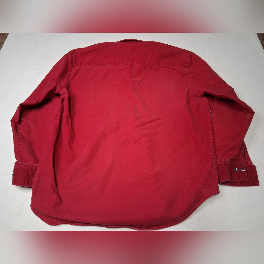 Sears Wearmaster Vintage Men's Red Button-Front Casual Shirt - Picture 7 of 8
